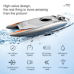 High-Speed RC Racing Boat: Electric Speedboat with 2 Batteries and Remote Control (25KM/H, Silver)