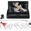 Large Clear 4.3" HD Baby Car Mirror Camera with Night Vision, 480P Resolution Delivers Detailed Images When Driving, Easily Attaches to Car Back seat