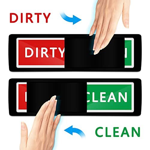 Durable and non-scratching Clean Dirty Sign Magnet with Bold and clear "Clean" & "Dirty" text for Dishwasher,Kitchen (Black)