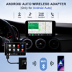 Wireless Android Auto Adapter for OEM Factory Cars Easy Setup Converts Wired to Wireless Auto Android Phones Dongle Plug and Play