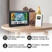 Multifunction Wireless Weather Station Thermometer with Accurate weather forecasting outdoor sensor,digital color display,DCF radio clock for precise timekeeping(Black)