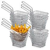 12-PC Square Fry Baskets Oil Residue Filtration with Handles Ideal for frying potatoes,onion rings,snacks