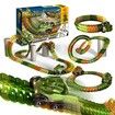 LED Race Car Tracks, Anti-Gravity Design, and Multiple Building Options for Children Ages 3+ (92 Pieces)