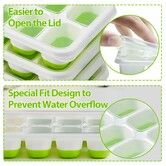 2-Pack Silicone Ice Cube Trays with Easy Release, Spill-Proof Lid, and Perfect for Cocktails and Drinks for Effortless Ice-Making