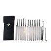 LOCKMALL 15-Piece Stainless Steel Hook Lock Pick Set in Silver and Black