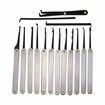 LOCKMALL 15-Piece Stainless Steel Hook Lock Pick Set in Silver and Black