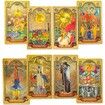 78-Card Gold Foil Tarot Deck: Wrinkle Resistant Durable and Waterproof Tarot Cards for Beginners and Professionals
