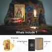 78-Card Gold Foil Tarot Deck: Wrinkle Resistant Durable and Waterproof Tarot Cards for Beginners and Professionals