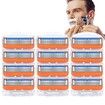 12 Pack Razor Shaving Blade Refills Compatible with Gillette Fusion 5 Orange