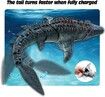 Remote Control Toy for Kids: Mosasaurus Diving Toy RC Boat with Light and Spray Water for Swimming Pool, Lake, and Bath Time (Grey)