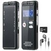 64GB Digital Voice Tape Recorder for Lectures & Meetings with Playback, 3072kbps Dictaphone, Password Protection & TF Card Expansion