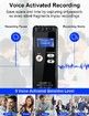 64GB Digital Voice Tape Recorder for Lectures & Meetings with Playback, 3072kbps Dictaphone, Password Protection & TF Card Expansion