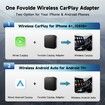 2-In-1 CarPlay Wireless Adapter & Android Auto Wireless Adapter with plug-and-play easy setup,Dongle Supports both USB-A & USB-C connections for various vehicles