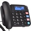 Senior Landline Phone with Hearing Aid Function and Big Buttons for Elderly with Backlight Display/Mute/Pause/Redial,for Alzheimer