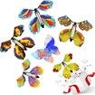 5 PCS Magic Flying Butterfly Toys - Wind-Up Rubber Band Powered Fairies for Greeting Card Surprise Gifts