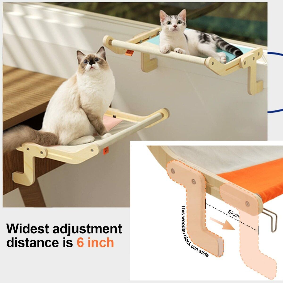 Pet Window Perch Hammock Hanging Bed for Indoor Sunbathing and Relaxation Supports cats up to 40 lbs