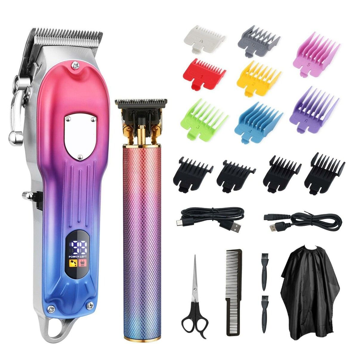 Cordless Clippers and Trimmers Set for Hair Cutting and Beard Grooming - USB Rechargeable