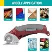 Effortless Cutting Cordless Electric Scissors for Fabric, Cardboard, and More with Safety Lock and Storage Box (Red)