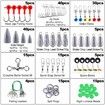 230-Piece Complete Fishing Accessories Kit Including Jig Hook,Bullet Bass Casting Sinker Weight,Fishing Swivels Snap,Sinker Slide,Fishing Set with Tackle Box