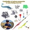 230-Piece Complete Fishing Accessories Kit Including Jig Hook,Bullet Bass Casting Sinker Weight,Fishing Swivels Snap,Sinker Slide,Fishing Set with Tackle Box