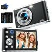 4K Auto Focus Digital Camera: 48MP Dual Camera with 16X Zoom, 32GB Card for Vlogging, Kids, and Beginners (Black)