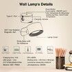 Cordless LED Wall Sconces Lamp with Rechargeable Battery, USB Charging, Adjustable Color & Brightness, and Rotatable Ball for Reading