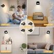 Rechargeable LED Wall Sconces Lights with 3 Adjustable Lighting/3 Color Temperatures and Magnetic Ball for Study, Bedside, or Closets