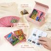 gold foil accents Pink Tarot Cards with Guidebook Includes card meanings printed for quick reference,Waterproof & Wrinkle Resistant