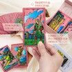 gold foil accents Pink Tarot Cards with Guidebook Includes card meanings printed for quick reference,Waterproof & Wrinkle Resistant