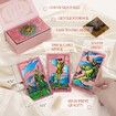 gold foil accents Pink Tarot Cards with Guidebook Includes card meanings printed for quick reference,Waterproof & Wrinkle Resistant