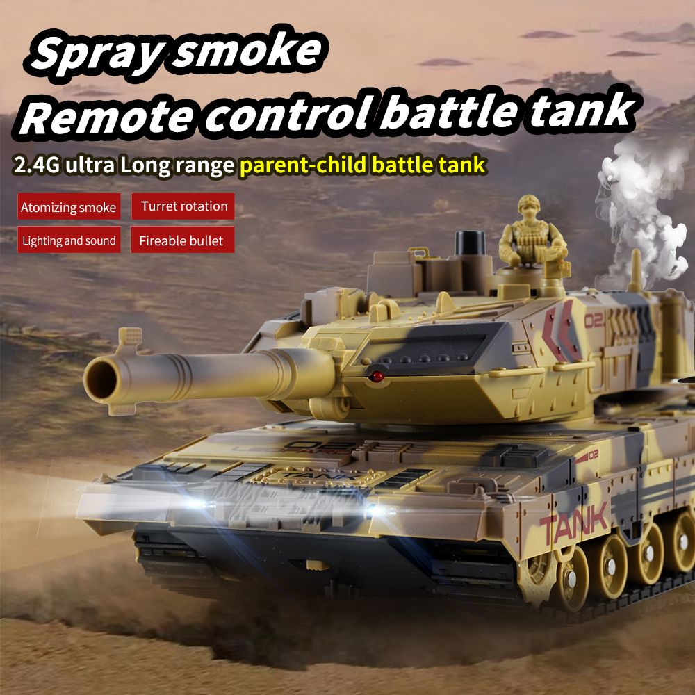 1:24 M1A2 Battle RC Tank Tank Toy with Smoke Effect, Lights, and Realistic Sounds Great Gift Idea