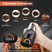 Refillable Auto Electric Salt and Pepper Grinder Set with USB Rechargeable Base,Bright LED light