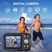 16FT Waterproof 30MP Digital Camera with 32G Card,Rechargeable Battery,18X Point and Shoot for kids Snorkeling Swimming Vacation (Blue)
