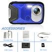16FT Waterproof 30MP Digital Camera with 32G Card,Rechargeable Battery,18X Point and Shoot for kids Snorkeling Swimming Vacation (Blue)