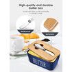 Premium Butter Dish with Lid: Large Ceramic Butter Keeper with Silicone Seal, Perfect for Kitchen Countertop and Gifting (Blue)