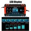 Fast Efficient 8-Amp Car Battery Charger and Maintainer with Temperature Compensation Trickle charging for long-term battery maintenance,LCD Display,support both 12V & 24V batteries