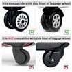 Colorful Silicone Luggage Wheel Case Covers: 8-Piece Anti-Noise Shock-Proof Protector Set(Black)