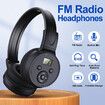 crystal-clear FM Radio Headphones with Built-in Mic,Automatic Scanning,Memory Foam Comfort,Foldable Design