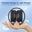 crystal-clear FM Radio Headphones with Built-in Mic,Automatic Scanning,Memory Foam Comfort,Foldable Design