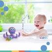 Floating Purple Octopus with 5 Hoopla Rings: Interactive Bath Toy for Toddlers and Kids
