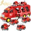 5-in-1 Fire Car Truck for Toddlers - Action-Packed Toy with Lights and Sounds for Imaginative Play and Skill Development,Christmas Birthday Gift Car Sets