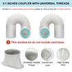 Adjustable Portable AC Window Kit with Sliding Plate for Horizontal/Vertical Windows, AC Vent & Window Seal for 5.1" Exhaust Hose