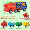 5-in-1 Construction Truck Toys for Toddlers - Friction Powered Vehicle and Carrier Truck Toy Set for Boys and Girls Ages 3+