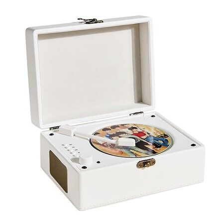 Portable Bluetooth 5.0 CD Player with Speaker,vintage Nostalgic suitcase-style design