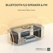 Digital Bluetooth Speaker with Wireless Charger,Alarm Clock,Adjustable LED Night Light,Up to 12-Hour Long 2500mAh Battery