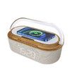 Digital Bluetooth Speaker with Wireless Charger,Alarm Clock,Adjustable LED Night Light,Up to 12-Hour Long 2500mAh Battery