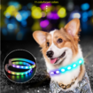 11-Color LED USB Rechargeable Dog Collar Flashing Necklace with Night Safety Glowing Light, Anti-Lost Harnesses