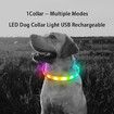 11-Color LED USB Rechargeable Dog Collar Flashing Necklace with Night Safety Glowing Light, Anti-Lost Harnesses