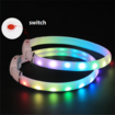 11-Color LED USB Rechargeable Dog Collar Flashing Necklace with Night Safety Glowing Light, Anti-Lost Harnesses