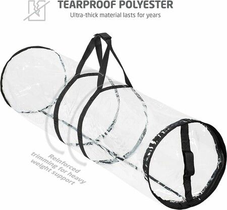Extra Large Clear Wrapping Paper Storage Containers, Gift Wrapping Organizer with Breathable Waterproof Fabric 100x28cm